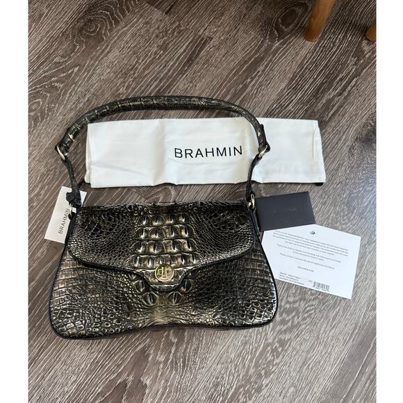 Brahmin Nerida Onyx Melbourne Genuine Leather Shoulder Bag - Picture 1 of 11